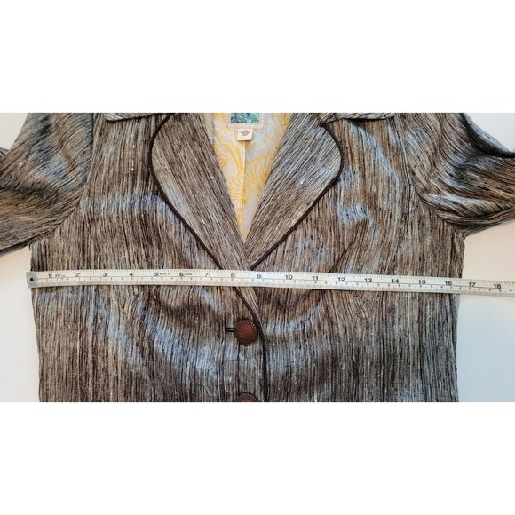 Anthropologie BURNING TORCH Women's Metallic Raw Silk Beaded Duster/Jacket P/SML - Picture 11 of 12